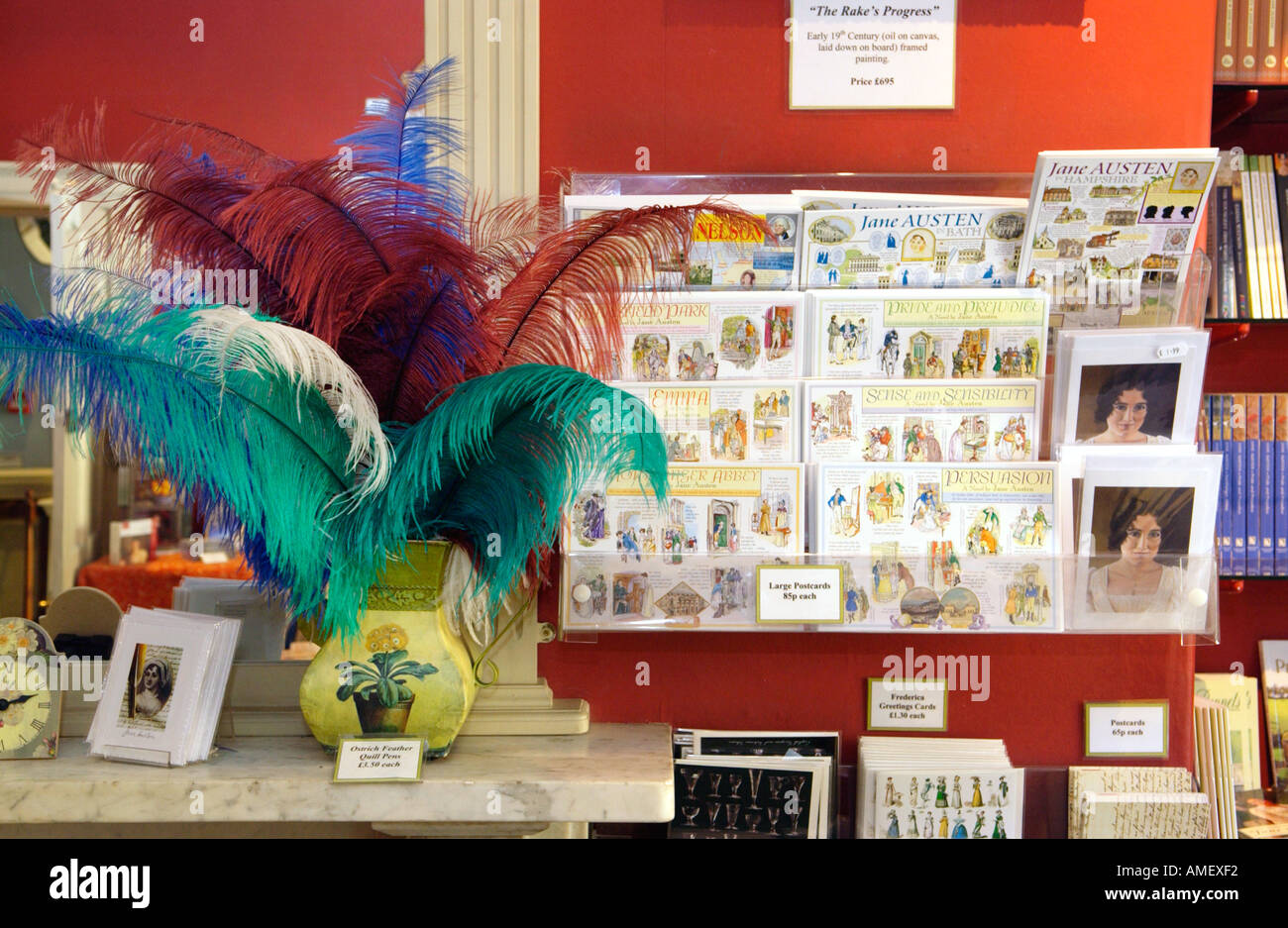 Souvenirs for sale at The Jane Austen Centre in Bath England UK GB