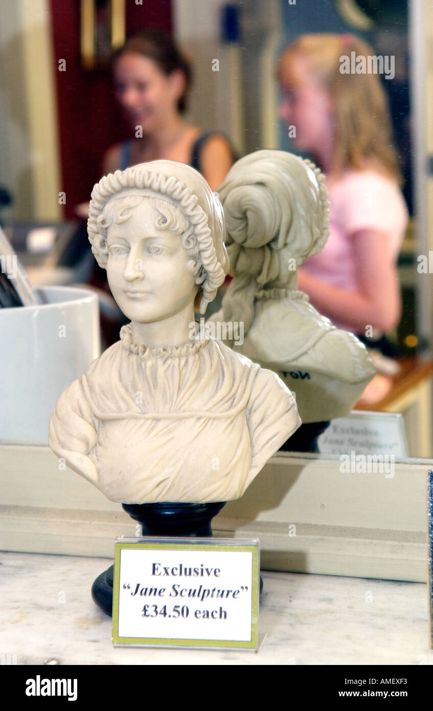 Souvenir bust for sale at The Jane Austen Centre in Bath England UK GB Stock Photo