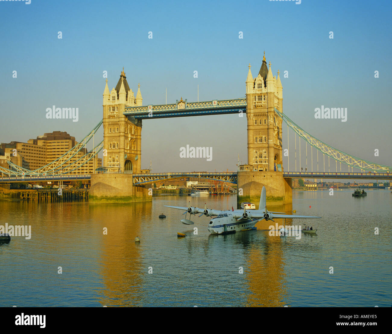 Short Sunderland flying boat on the Thames London England Stock Photo