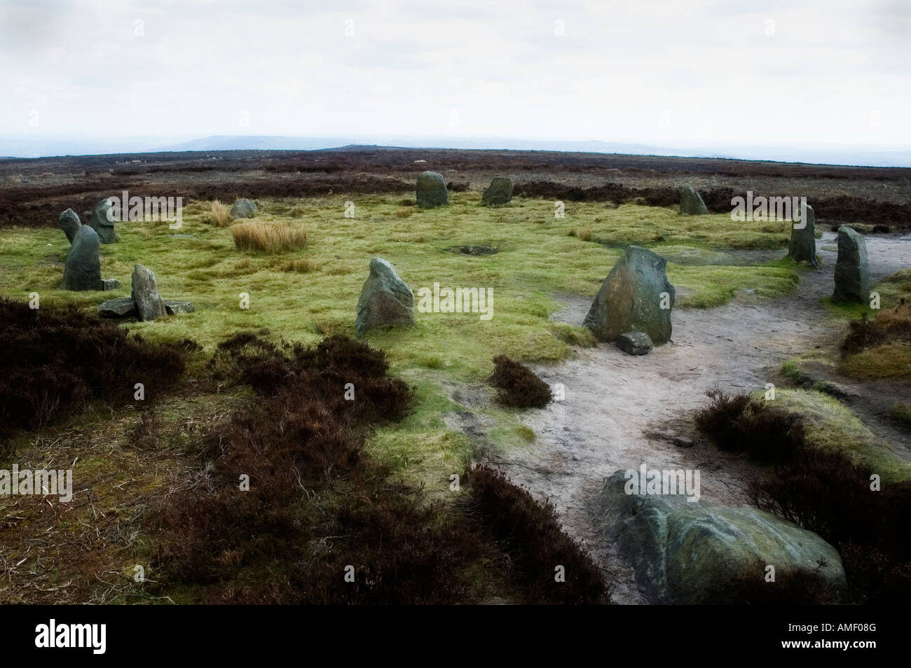 The twelve apostles a bronze age stone circle on Ilkley Moor West