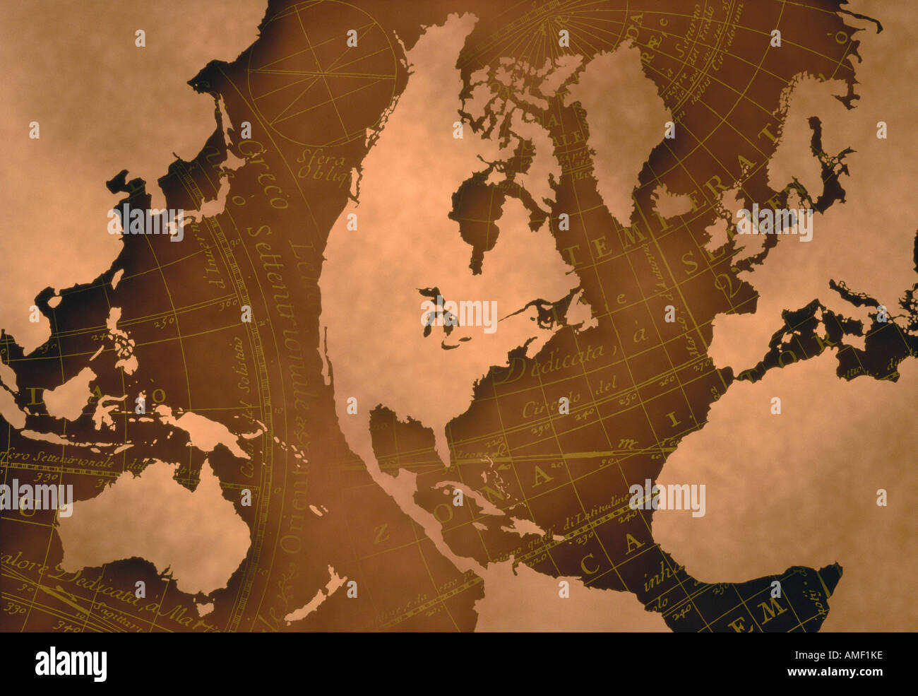World Map on Navigational Map Stock Photo Alamy