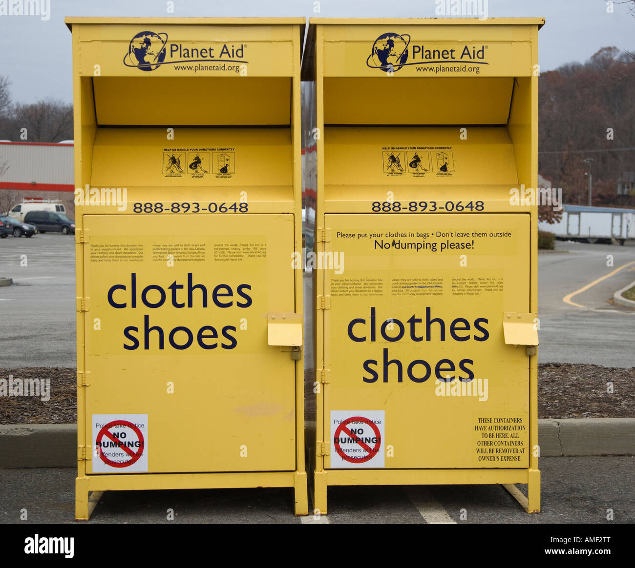 Drop boxes for clothing donations Stock Photo Alamy