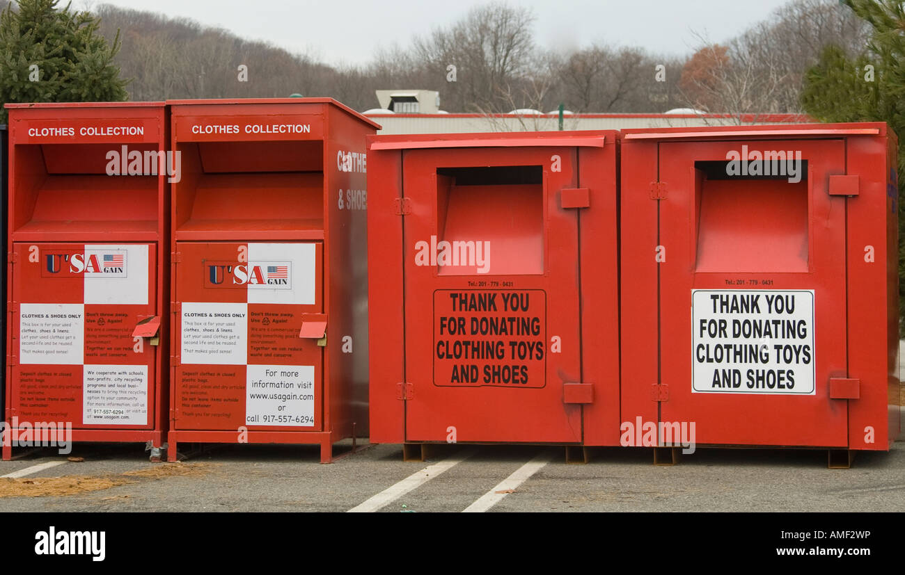 Drop Boxes For Clothing Donations Stock Photo Alamy