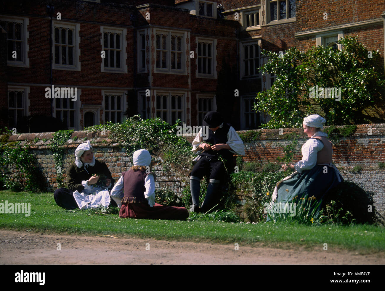 Tudor life recreated at Kentwell Hall Suffolk England Stock Photo