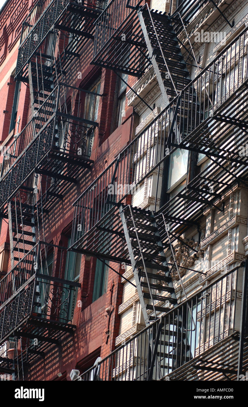 Fire Escapes New York City Stock Photo Alamy