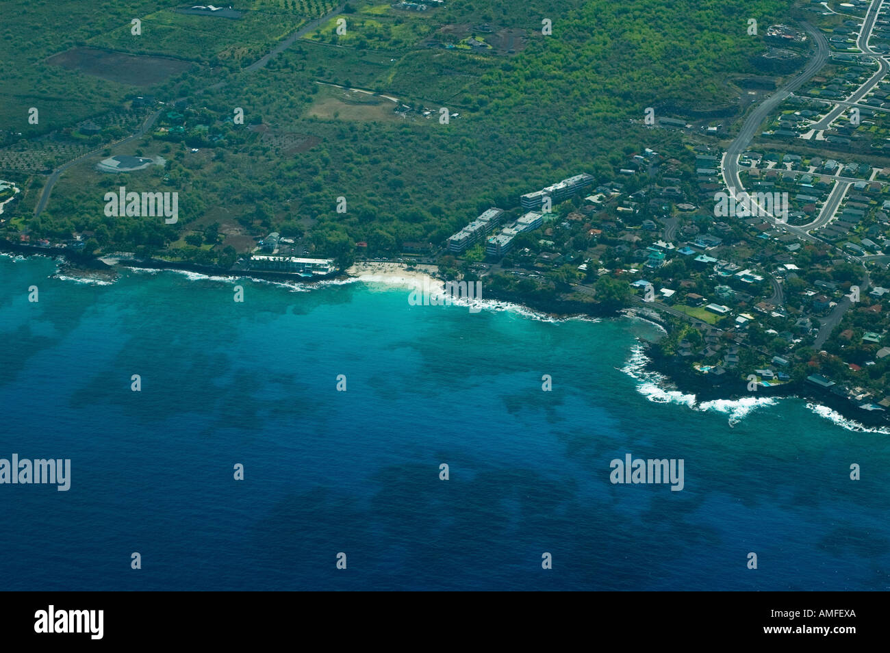 Magic White Sands Beach Big Island aerial shot Hawaii Stock Photo Alamy
