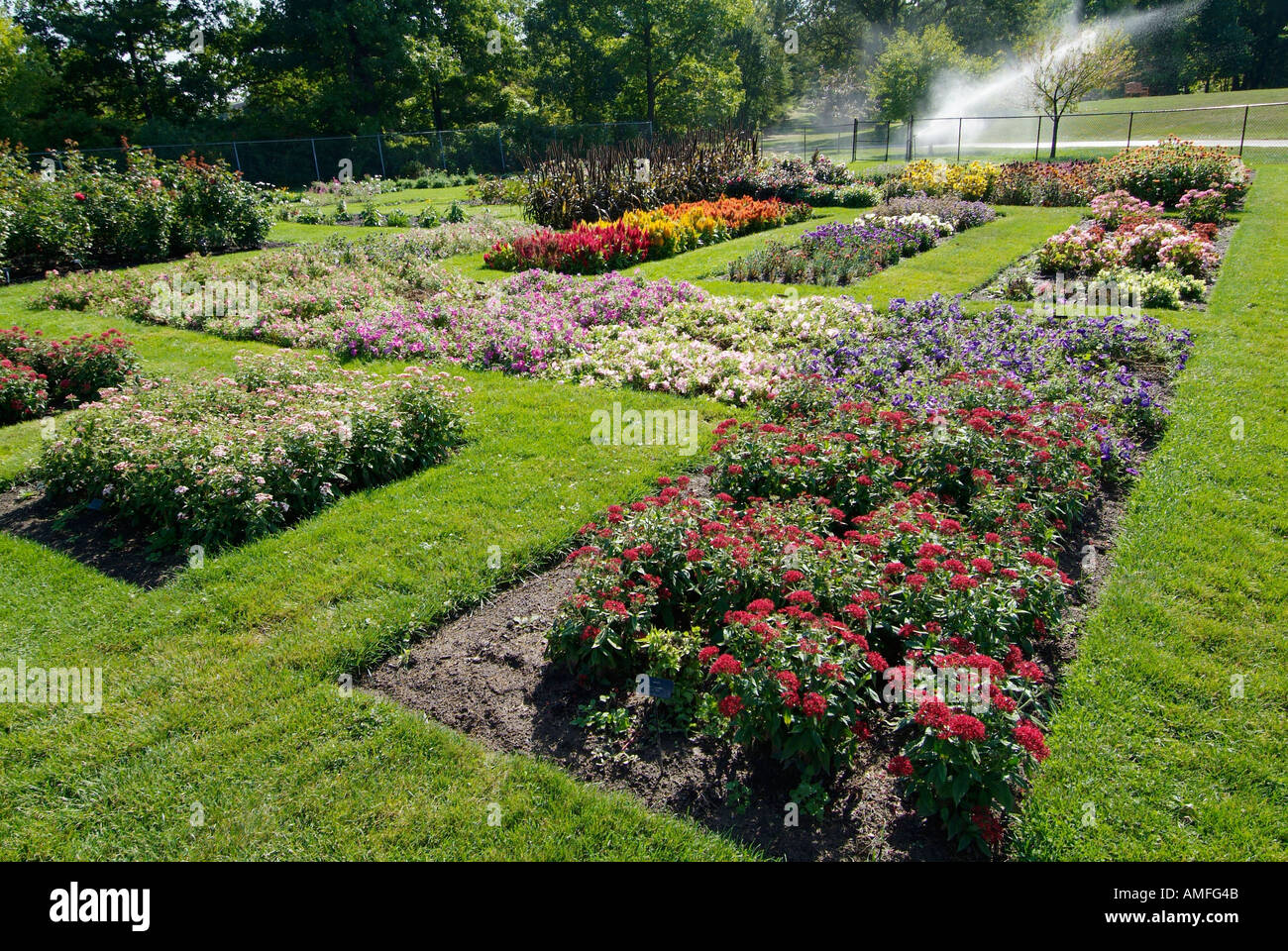 Flower Garden at Dow Gardens Midland Michigan Stock Photo