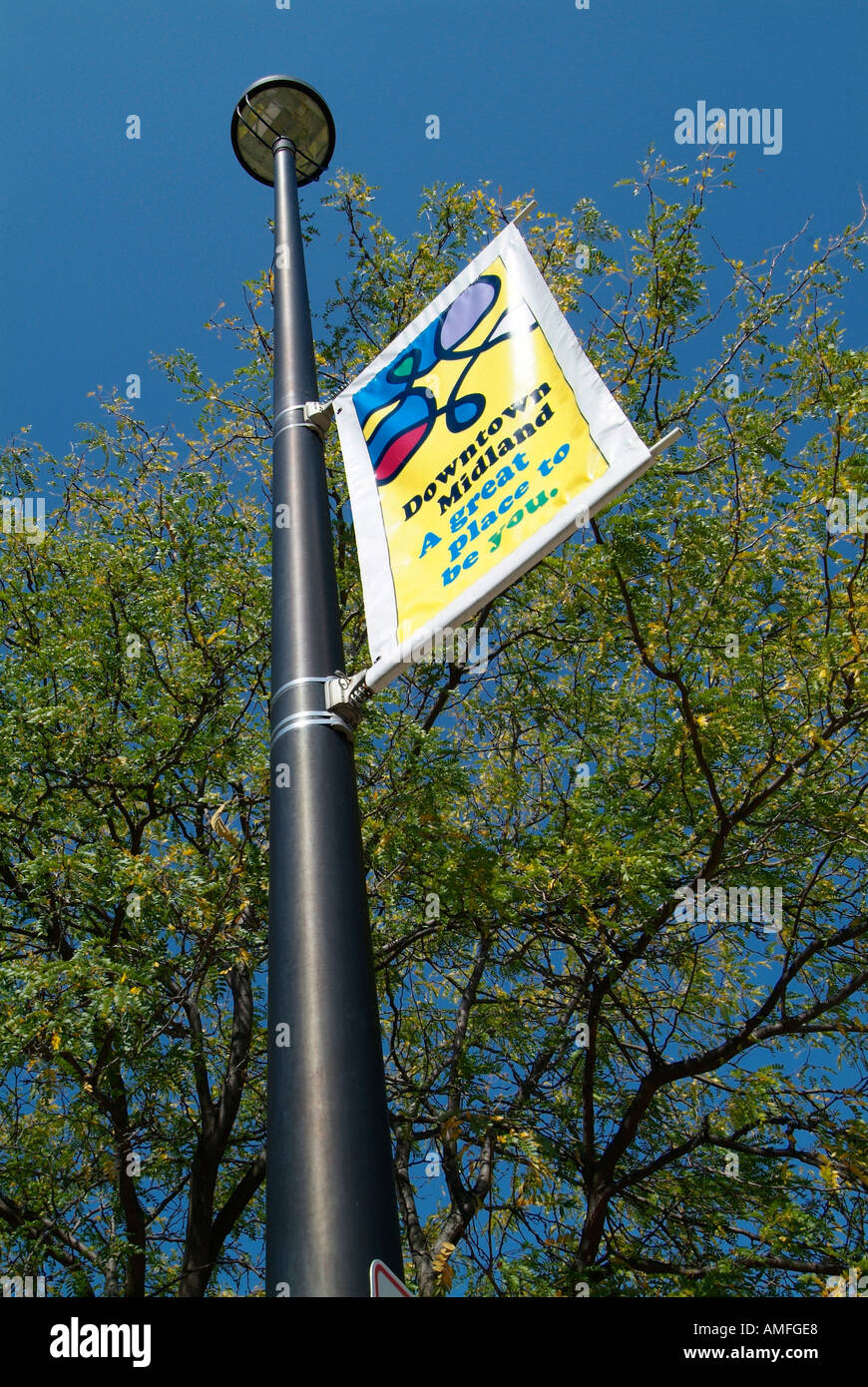 Midland Michigan downtown welcome sign Stock Photo - Alamy