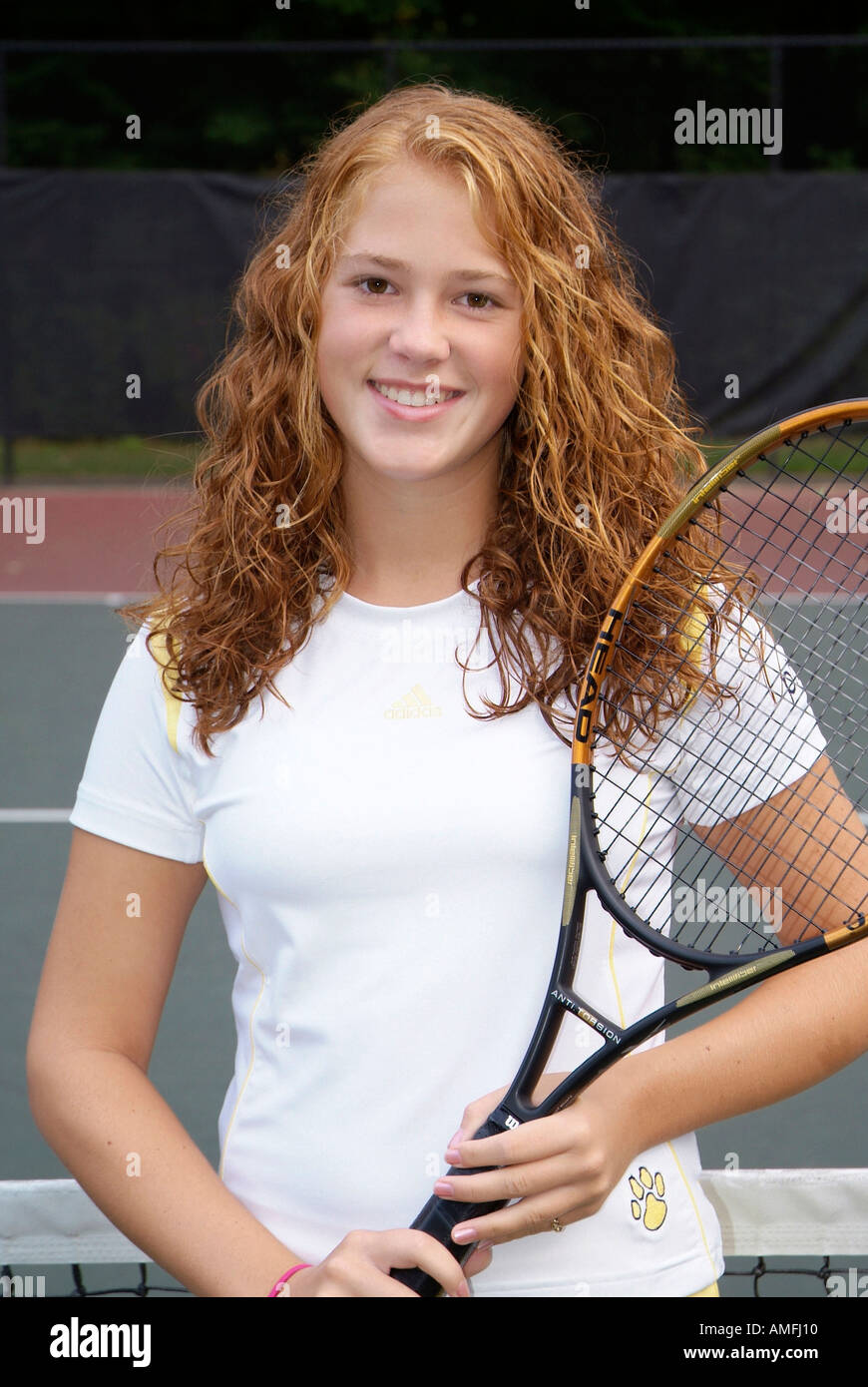 Female High School Tennis Player Stock Photo Alamy