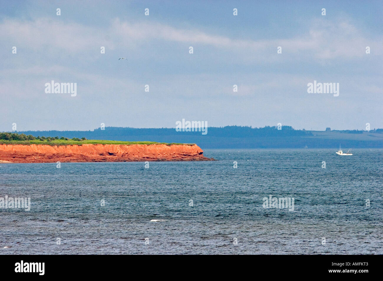 Red cliffs of Cape Orby, Prince Edward Island, Canada. Stock Photo