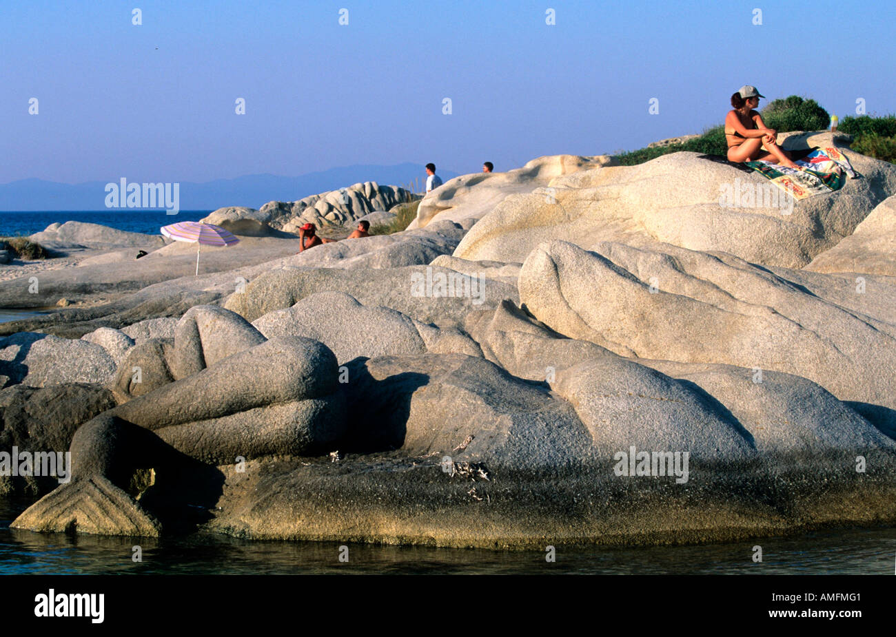 Griechenland, Chalkidiki, Sithonia, Strand nördlich vom Platanitsi-Strand bei Sarti Stock Photo
