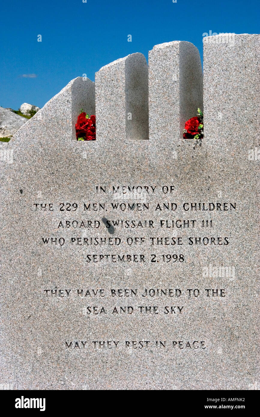 Rock Memorial dedicated to the victims of Swiss Air flight 111 who