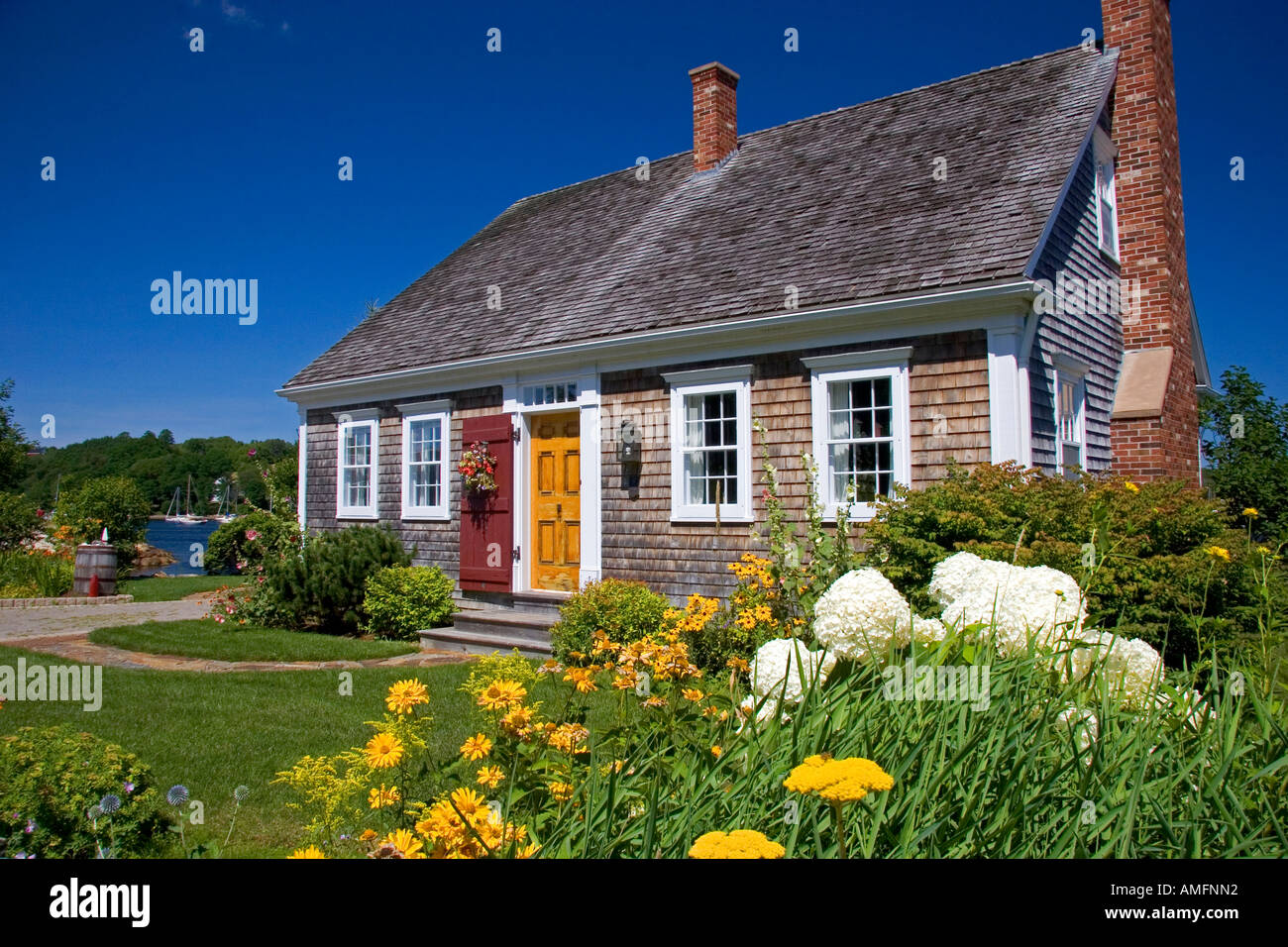 Shake Shingle Cottage At Mahone Bay Nova Scotia Canada Stock
