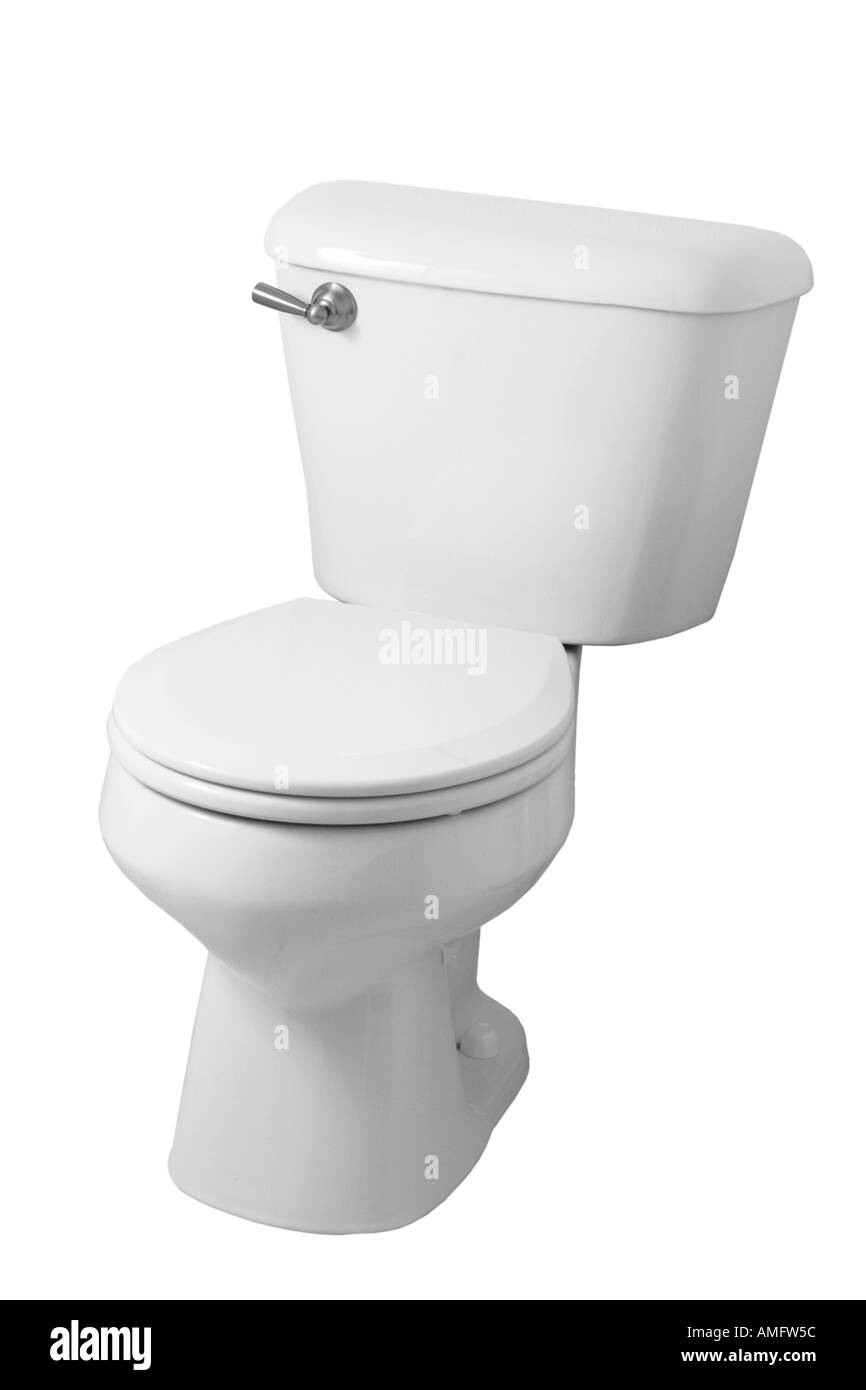 toilet with lid closed Stock Photo