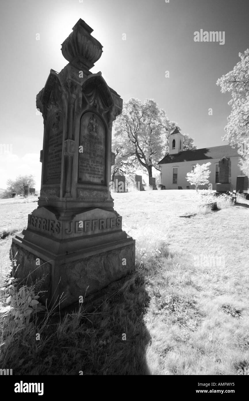 Cemetery at Spring Valley Church in Rural Oregon Stock Photo