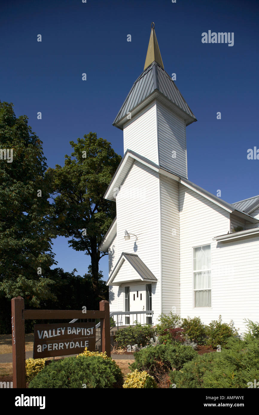Valley Baptist Church in Perrydale Oregon Stock Photo
