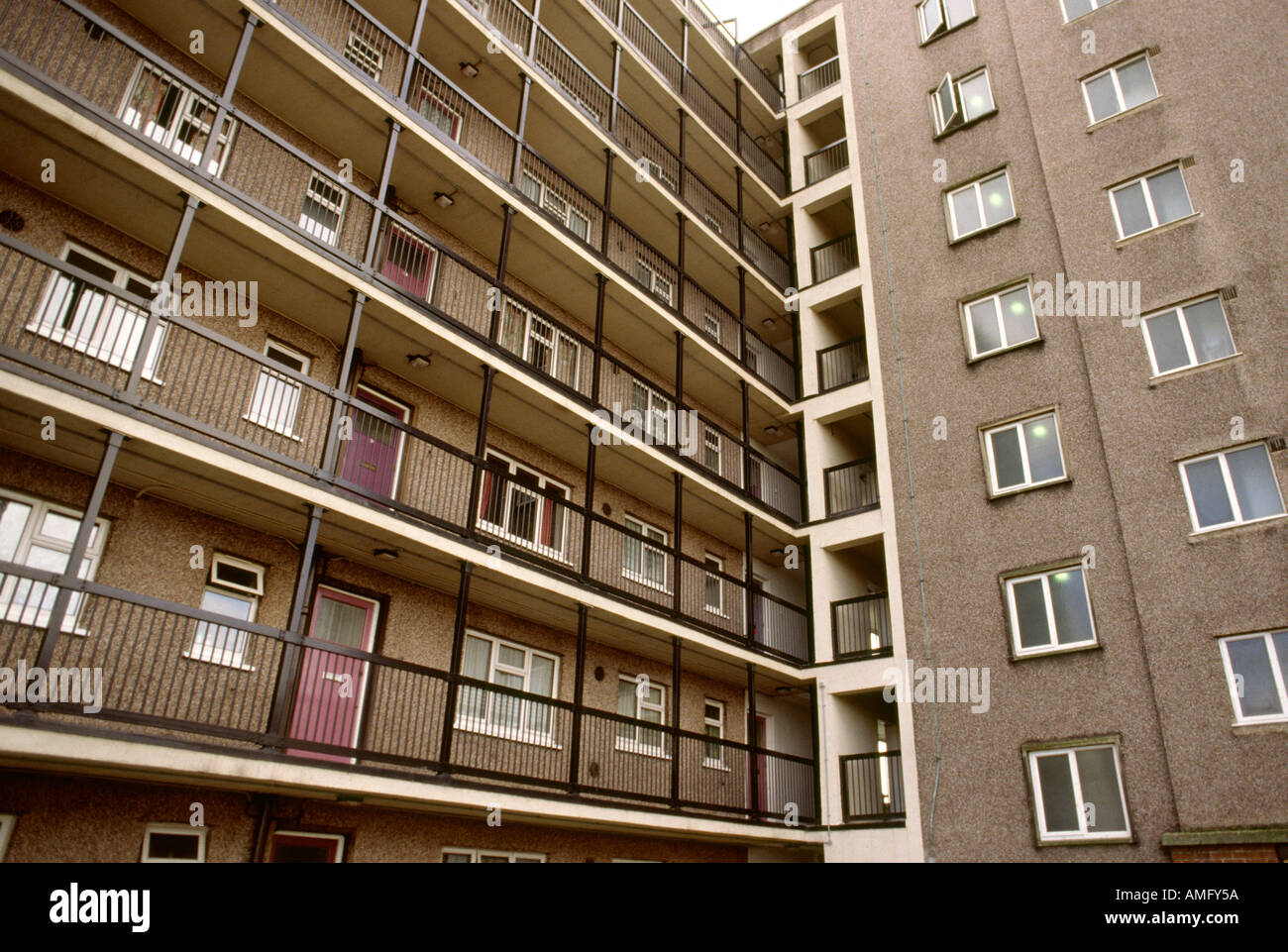 Cheshire Stockport council housing Mottram Street flats Stock Photo Alamy