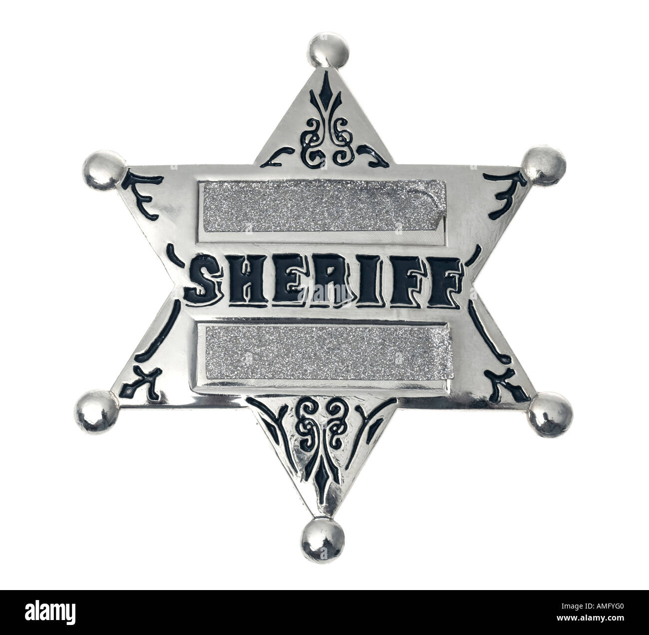 Silver Sheriff Badge Stock Photo