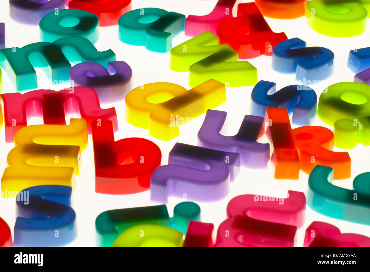 glowing closeup of childrens alphabet fridge Stock Photo Alamy