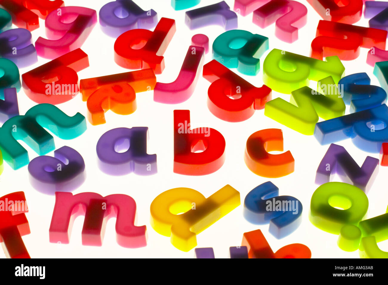 glowing closeup of childrens alphabet fridge Stock Photo Alamy