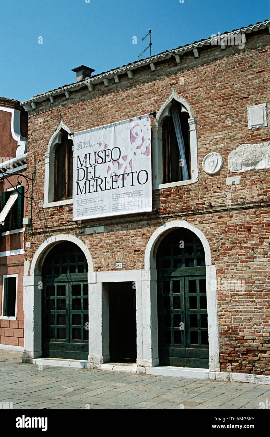 Museo Del Merletto, lace making museum, on the island of Burano, Venice