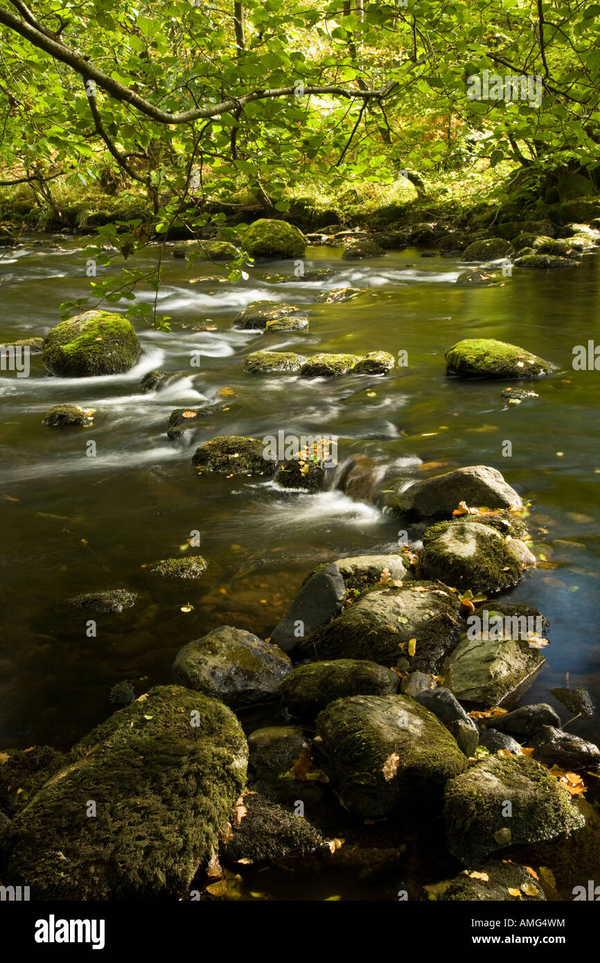 River Rothery River Rothay flowing over boulders between Grasmere and Rydal Water ...