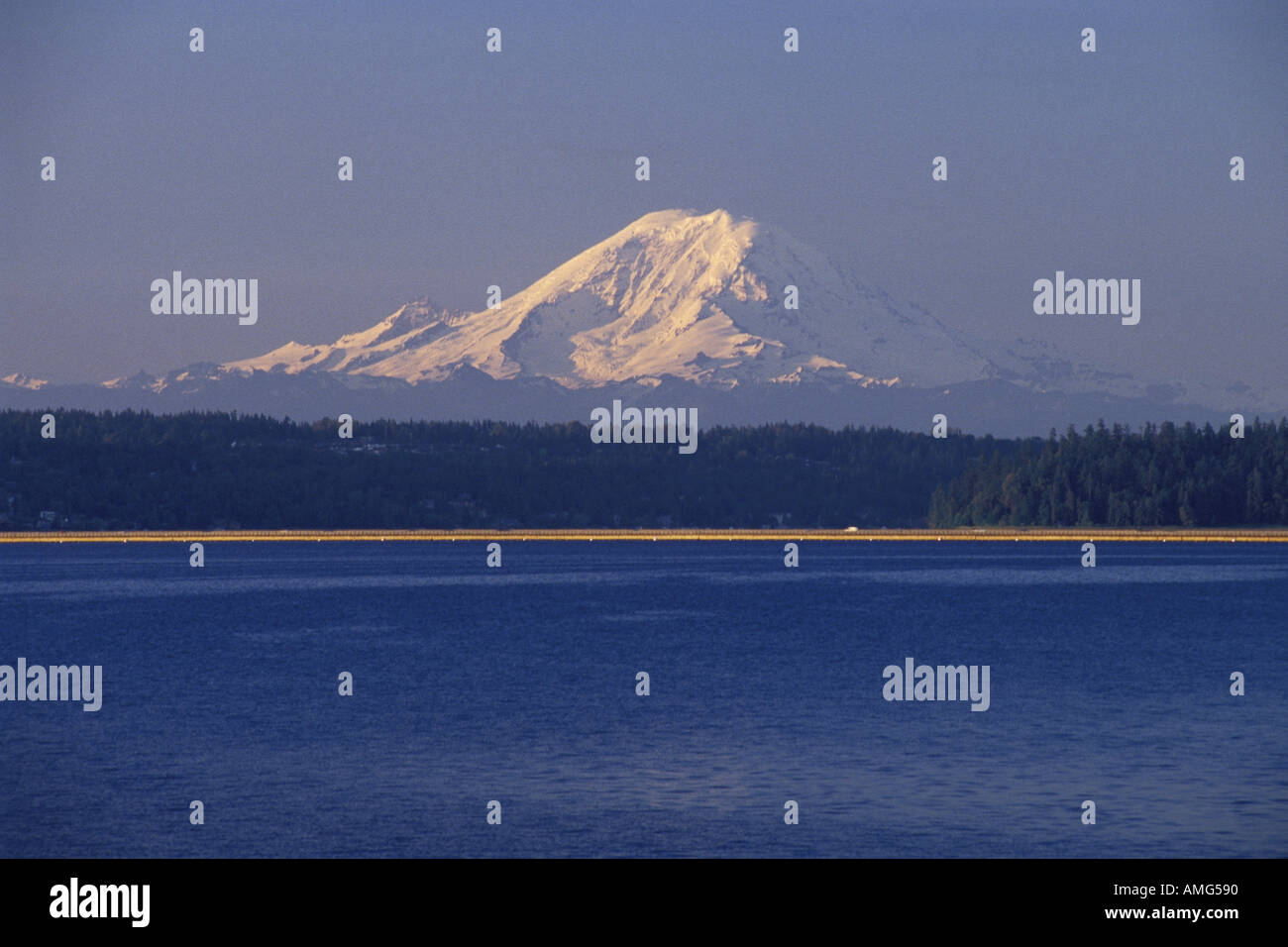 Mount Rainier And Lake Washington View With Mercer Island Floating