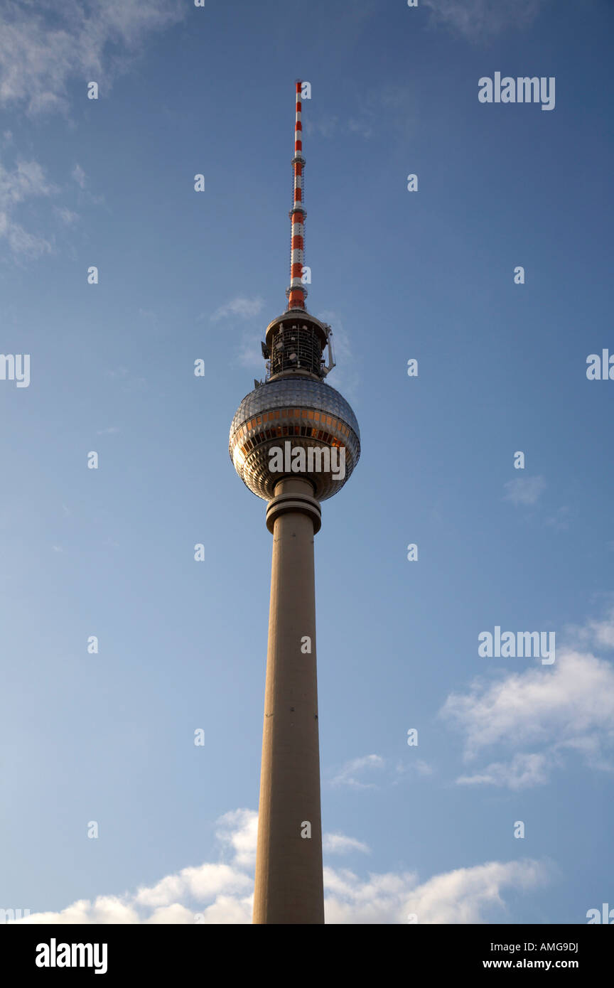 berliner fernsehturm Berlin TV tower symbol of east berlin Germany Stock Photo