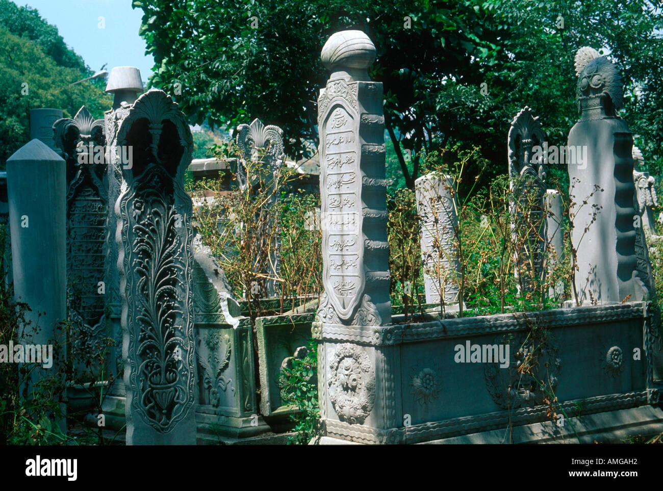 Türkei, Istanbul, Friedhof, alte Grabsteine Stock Photo