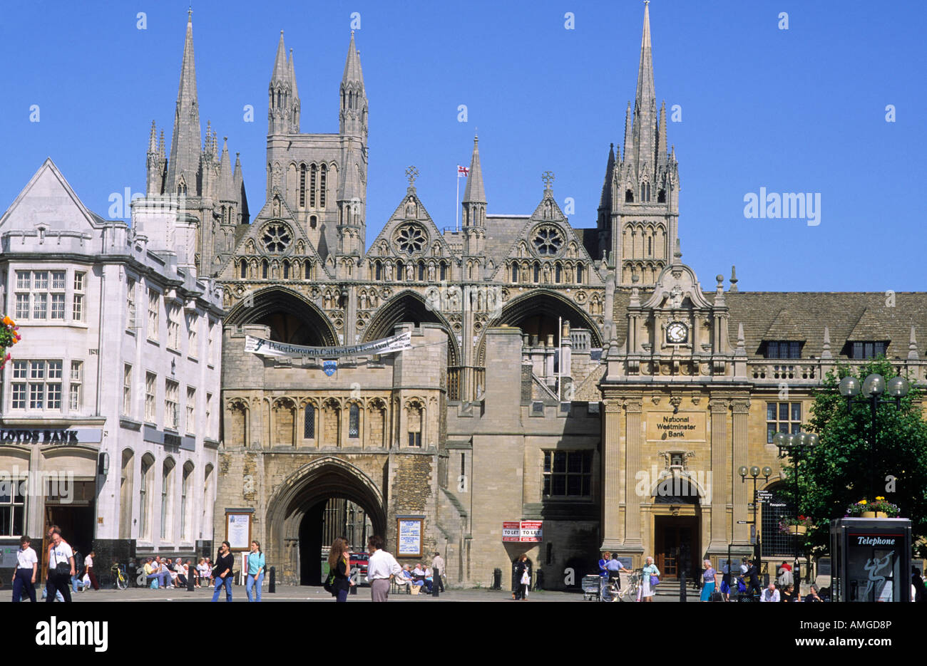 Peterborough town centre Cathedral Stock Photo Alamy