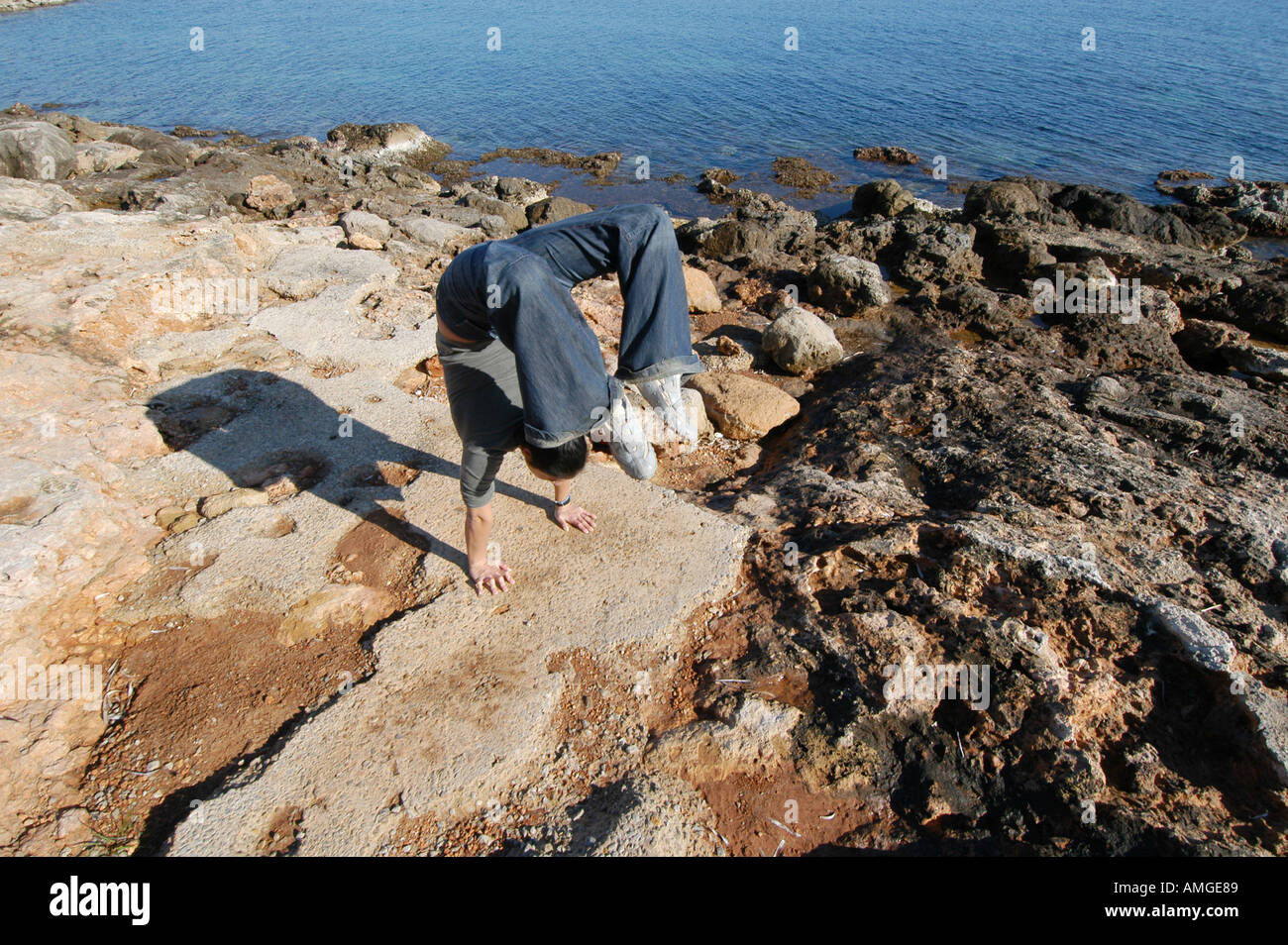 Mixed race young woman half asian half spanish exercising oudoors and