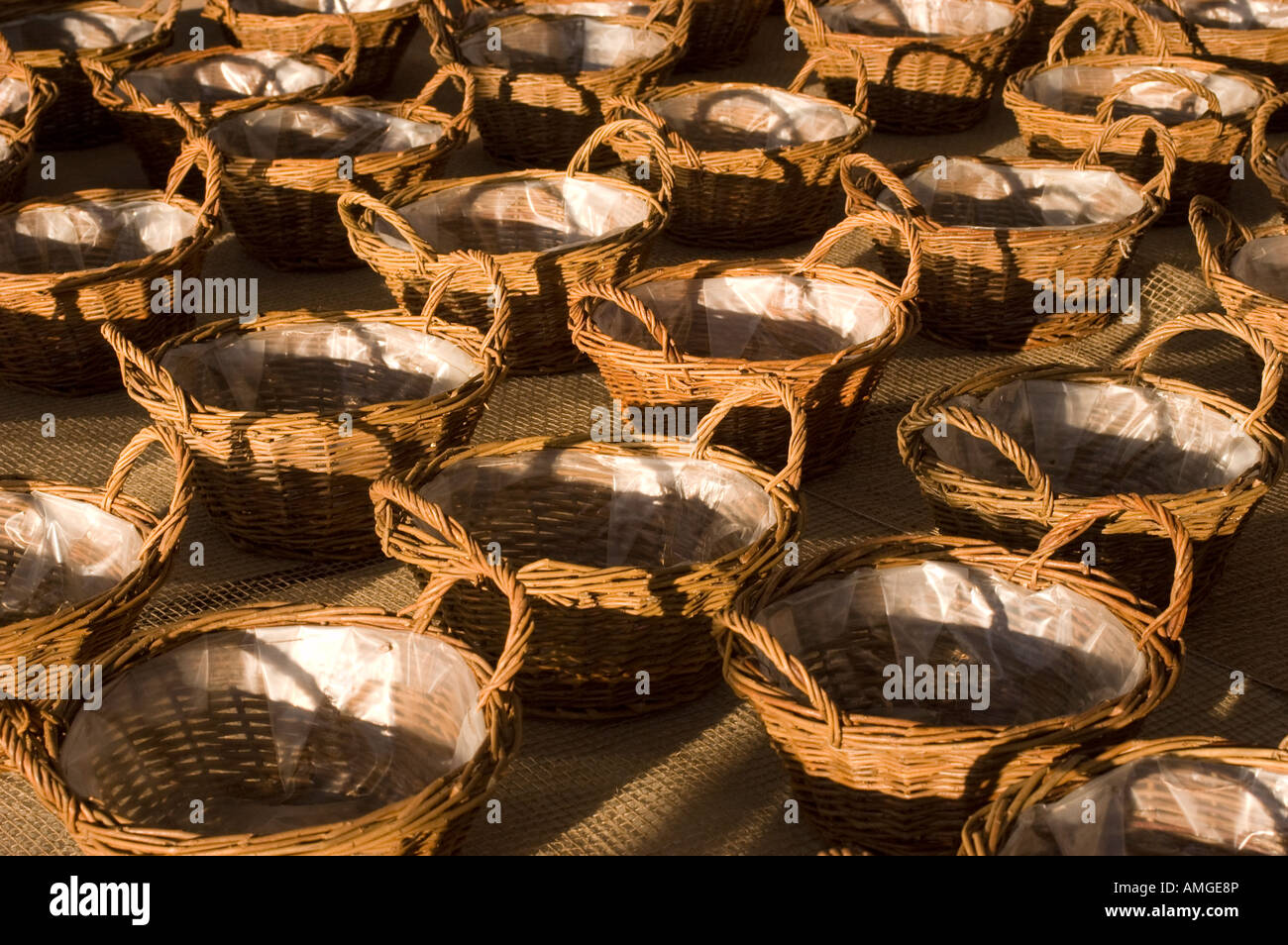 Many empty baskets Stock Photo Alamy