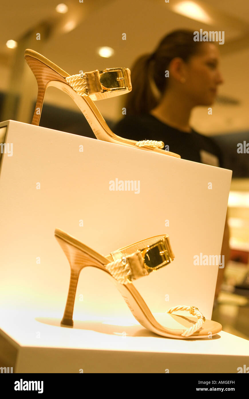 Shoe shop in Breuninger department store STUTTGART Germany Year 2007