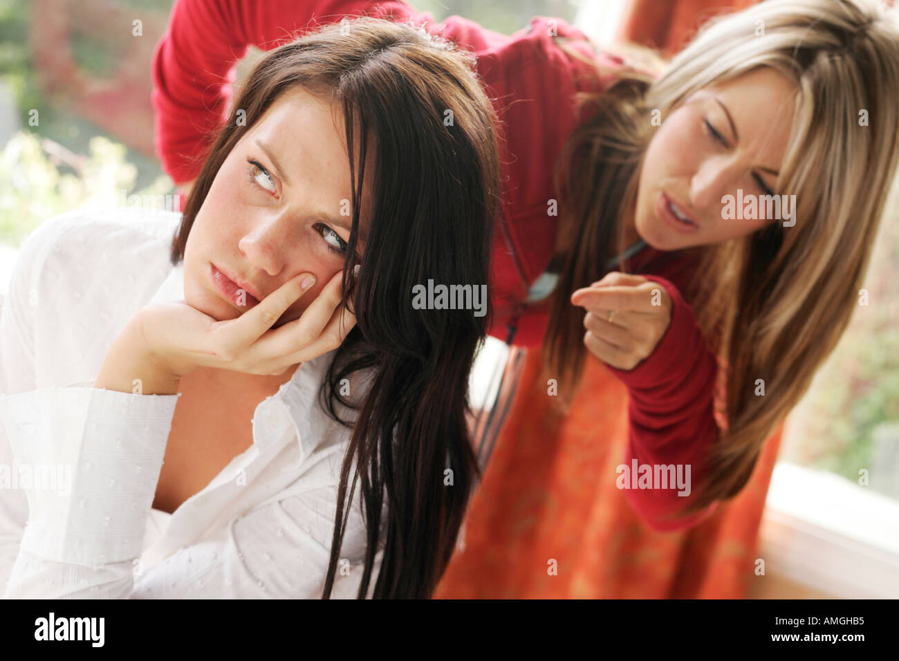 two girls arguing Stock Photo