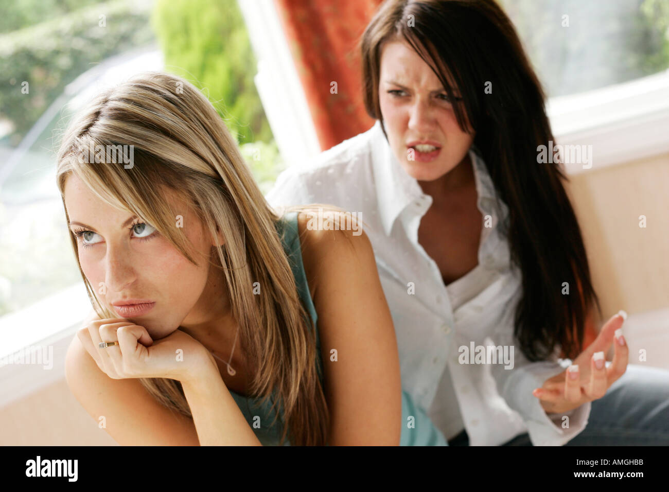 two girls arguing Stock Photo