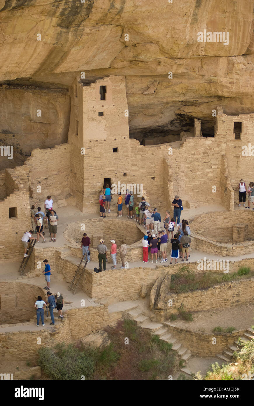 The cliff palace at Mesa Verde National Park in Colorado Stock Photo ...