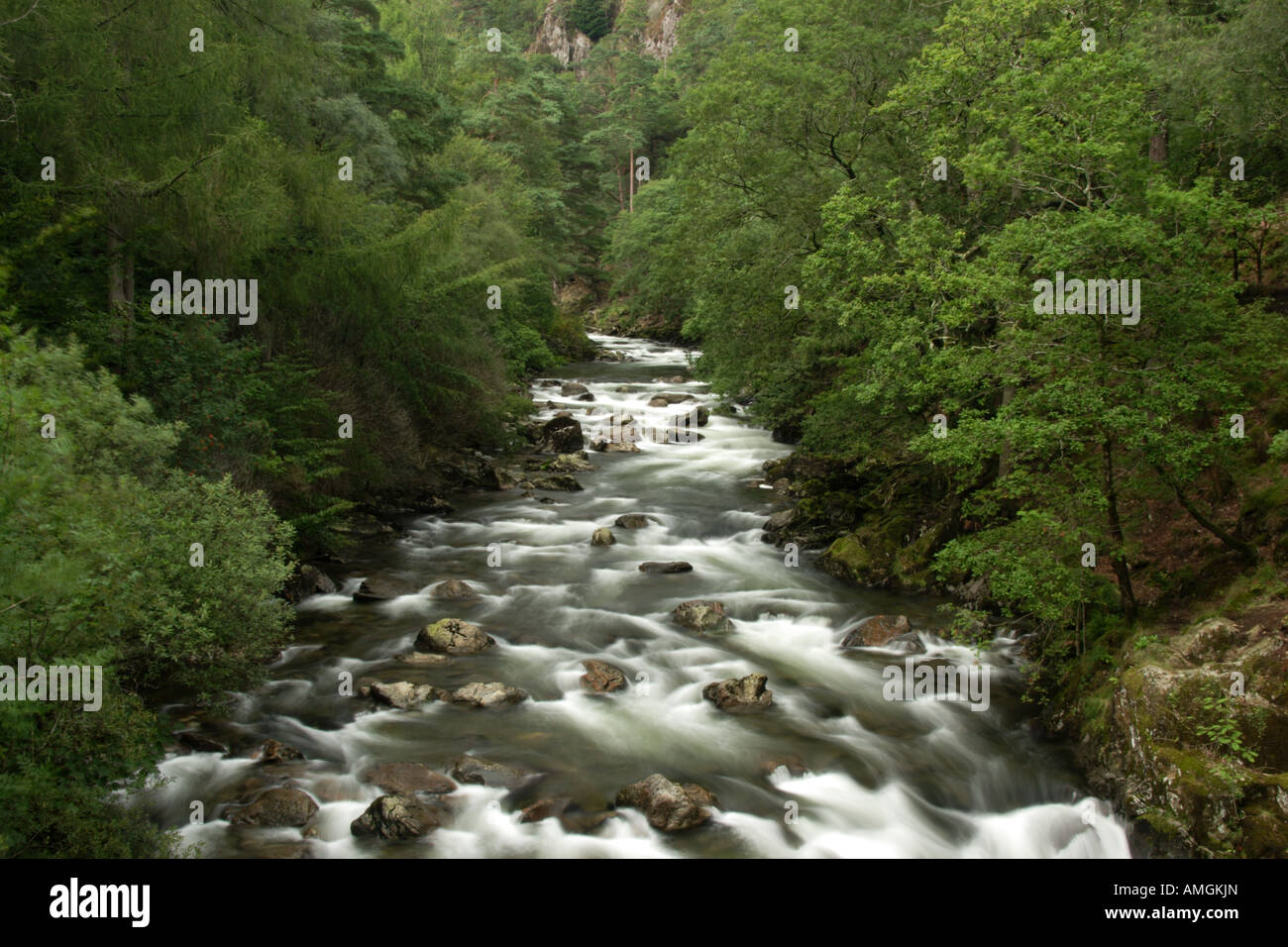 Fast flowing Afon Glaslyn, near Beddgelert, Gwynedd, North Wales, UK Stock Photo