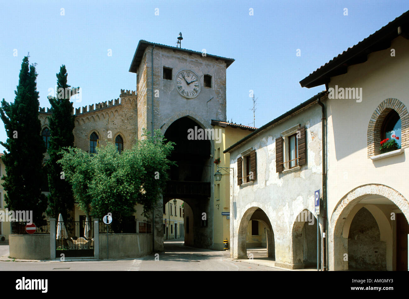 Italy, Friuli-Venezia Giulia, Spilimbergo, Torre Orientale Stock Photo
