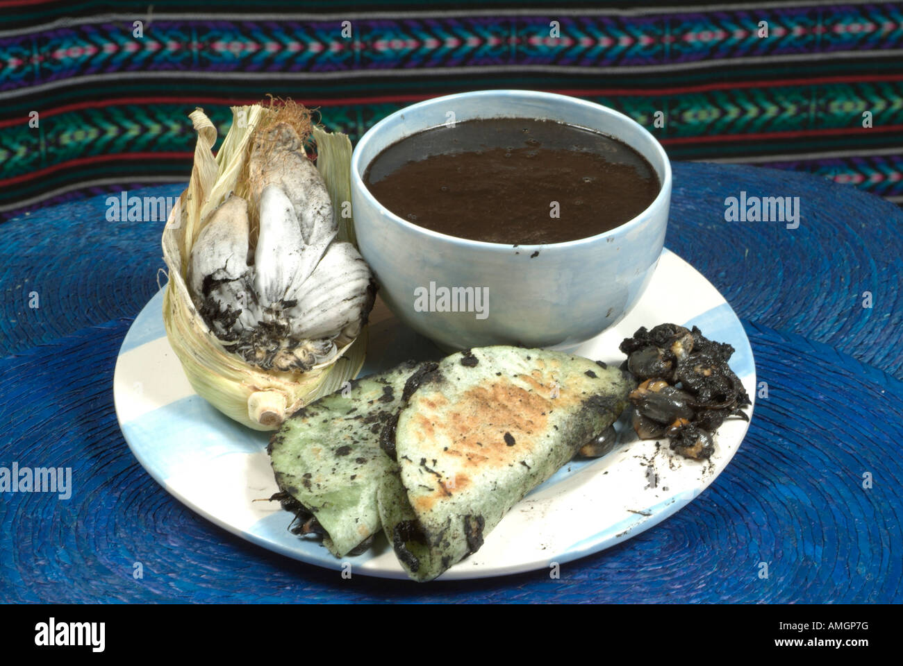Huitlacoche or blue corn fungus is a delicacy in Mexico, made into