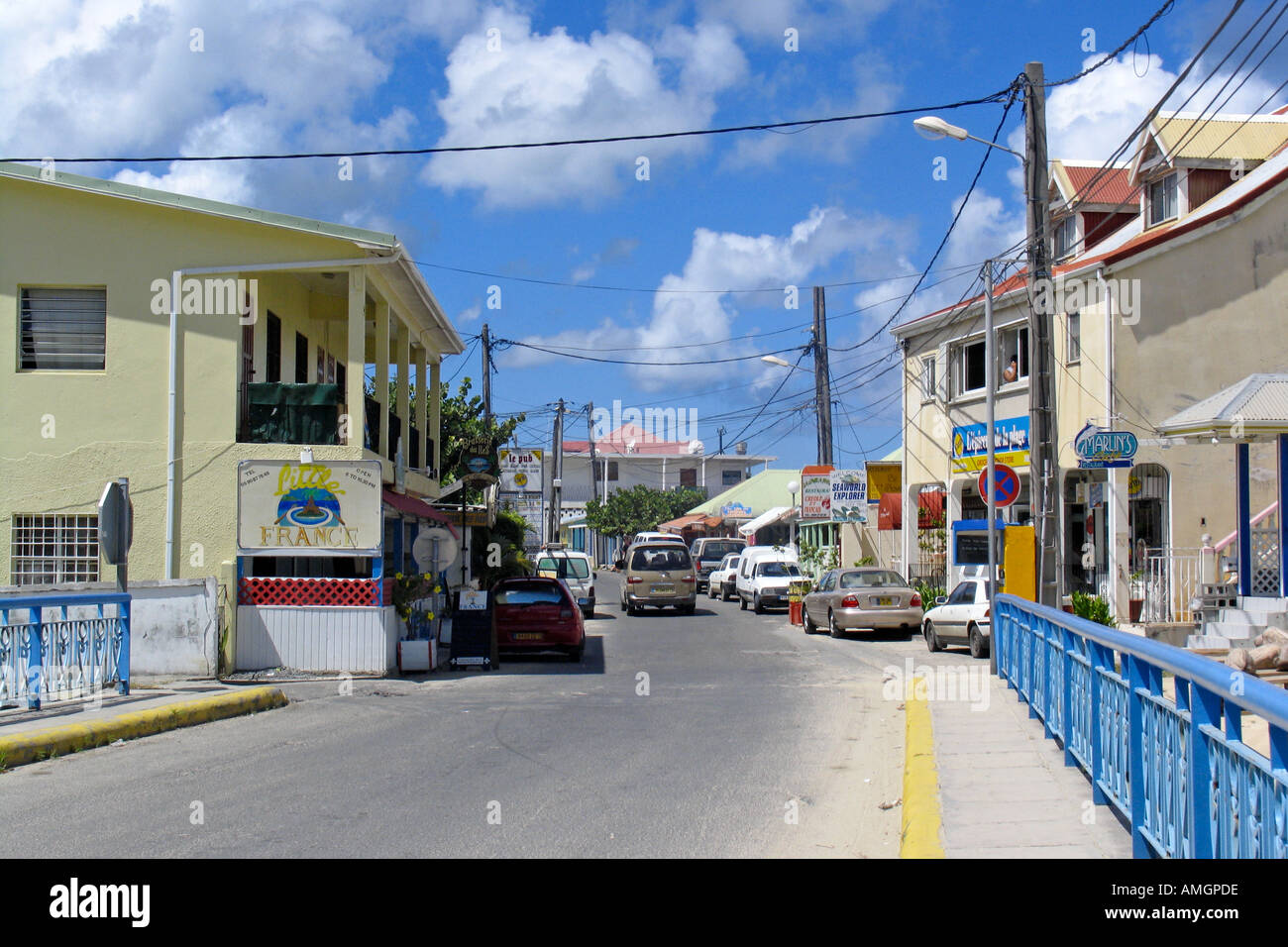 Known for restaurants and fine dining main street Grand Case French St
