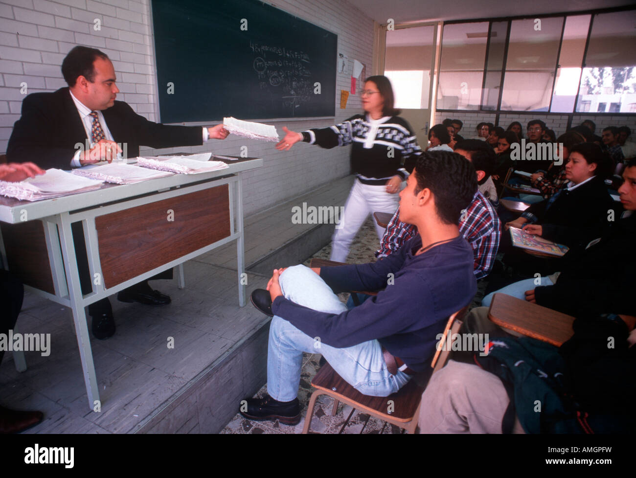 Class in Constitutional Law for Business Administration, at prestigious LaSalle University in Mexico City. Stock Photo