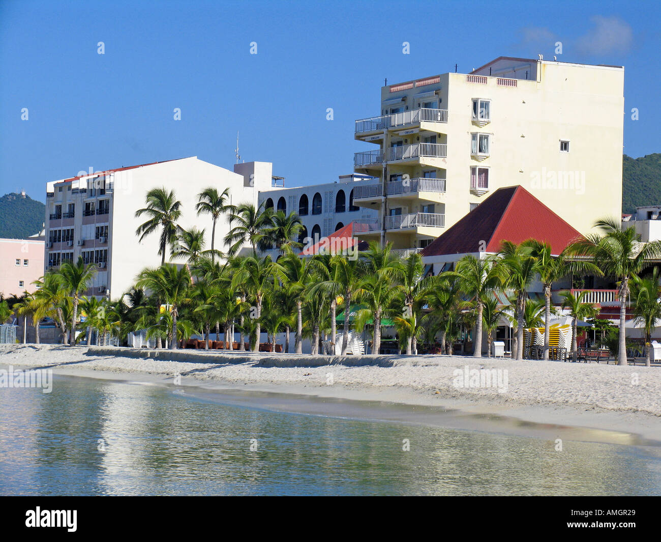 Beach at Great Bay Philipsburg St Maarten Stock Photo