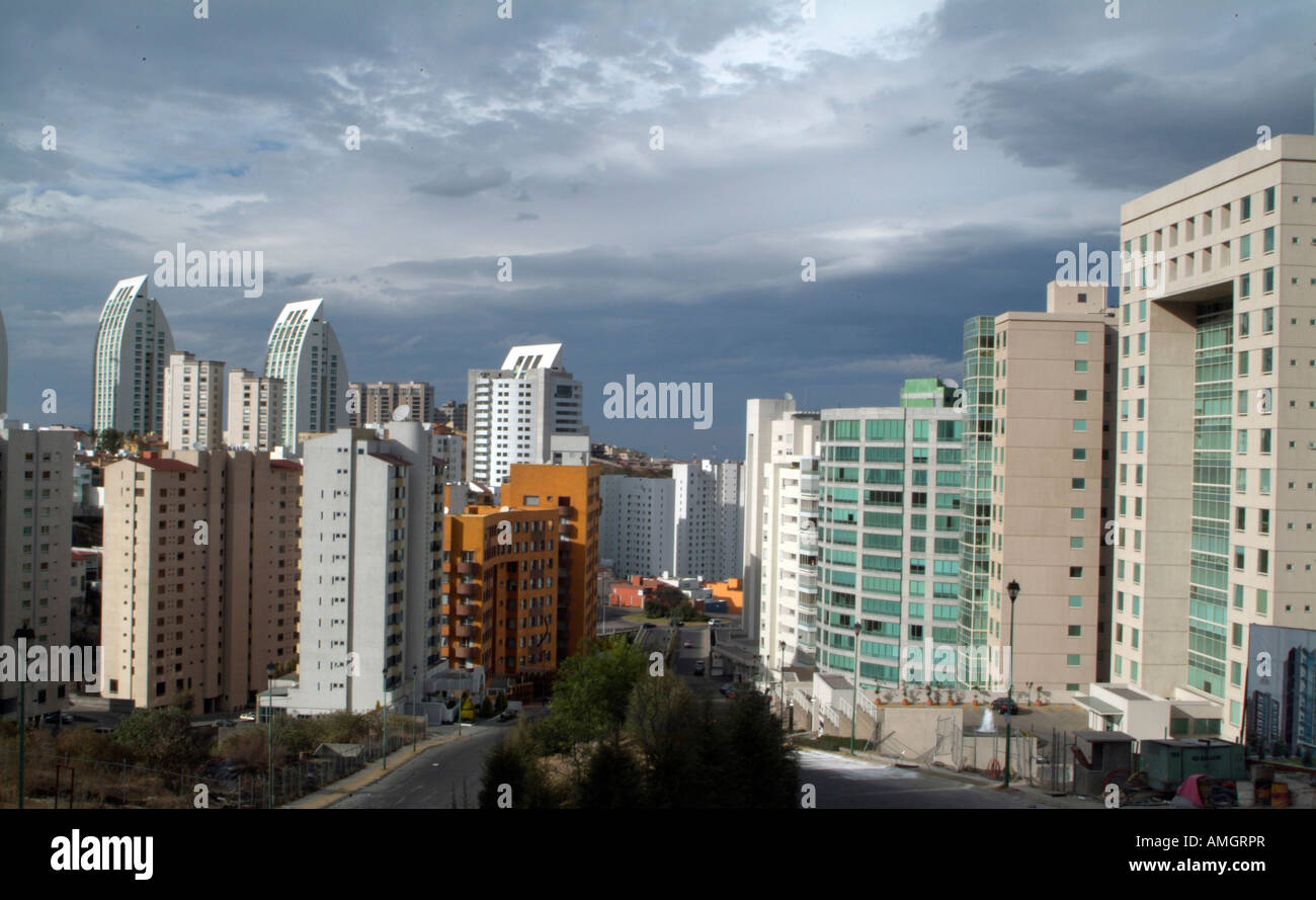 Mexico, Mexico City, Interlomas area towers over nearby shantytowns