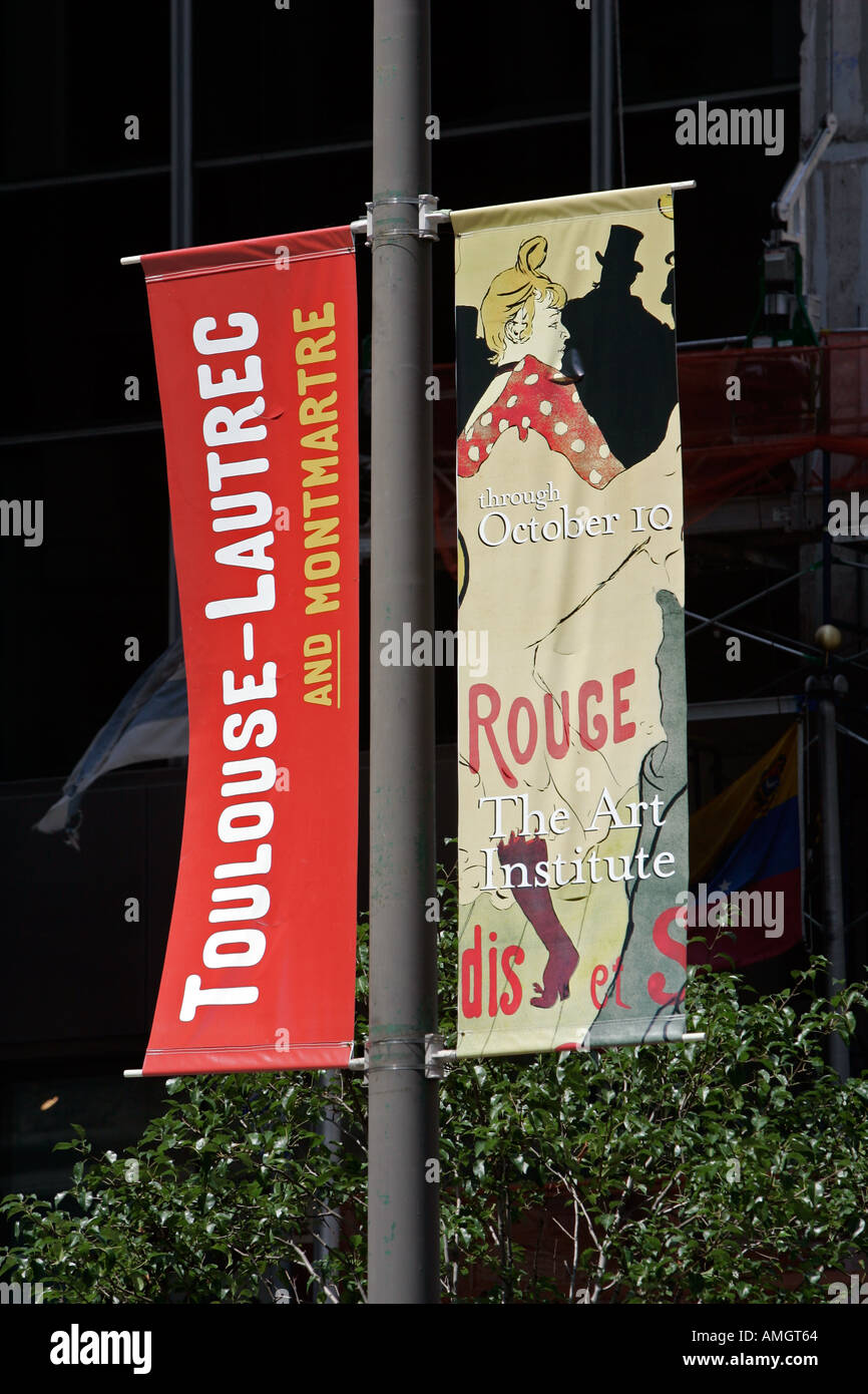 Art Institute Toulouse Lautrec Exhibition Banners Michigan Avenue
