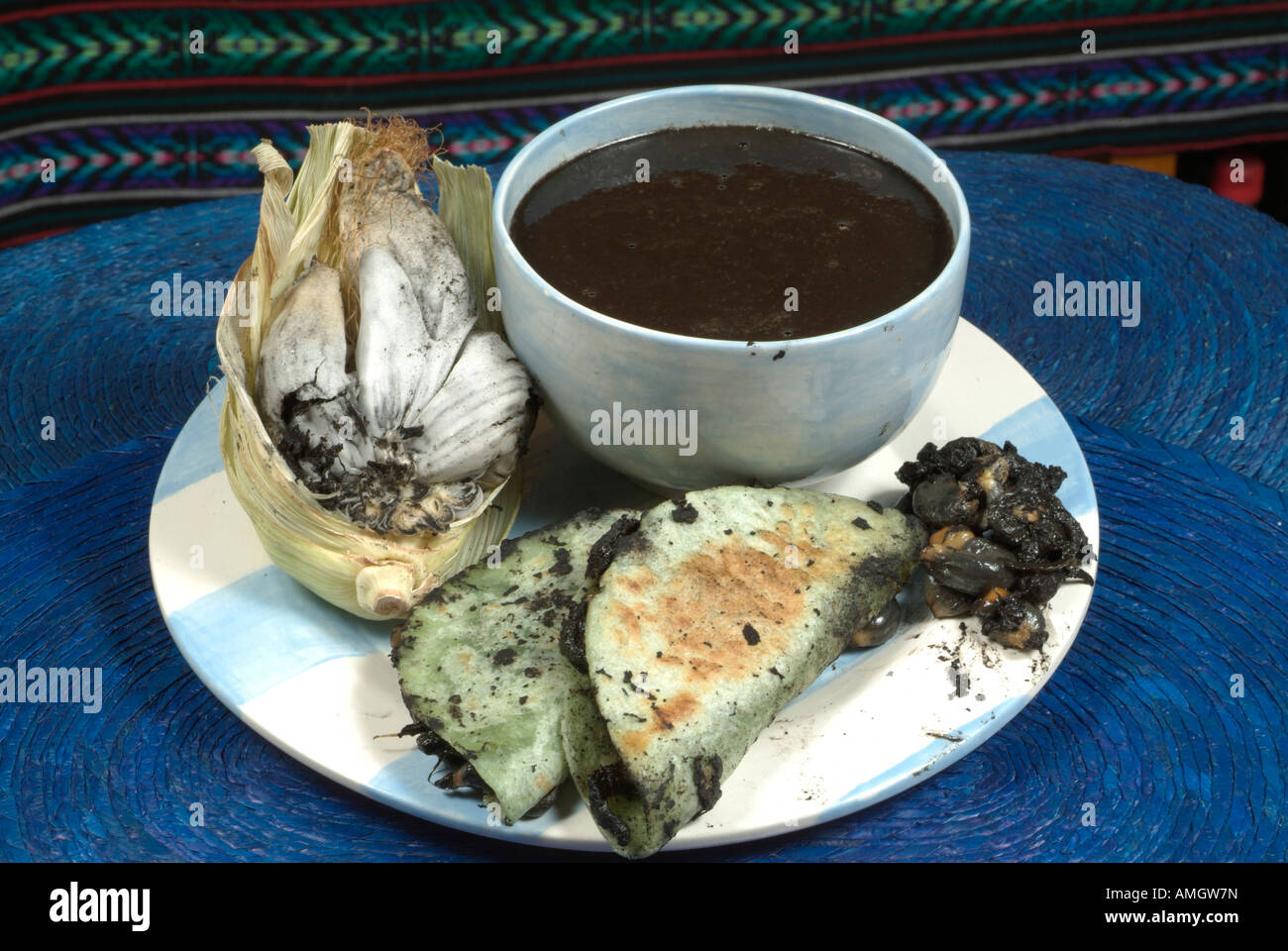 Huitlacoche or blue corn fungus is a delicacy in Mexico, made into