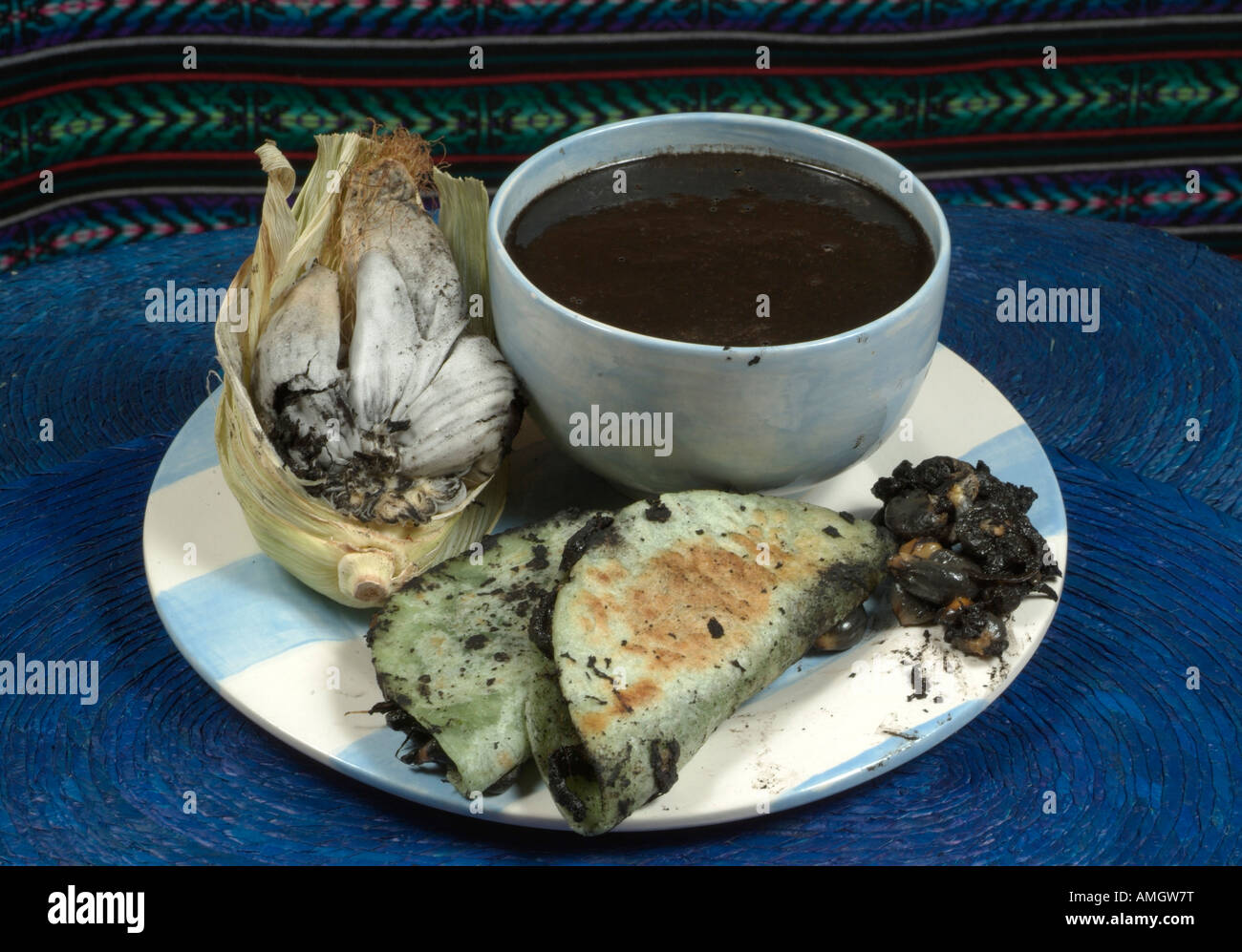 Huitlacoche or blue corn fungus is a delicacy in Mexico, made into