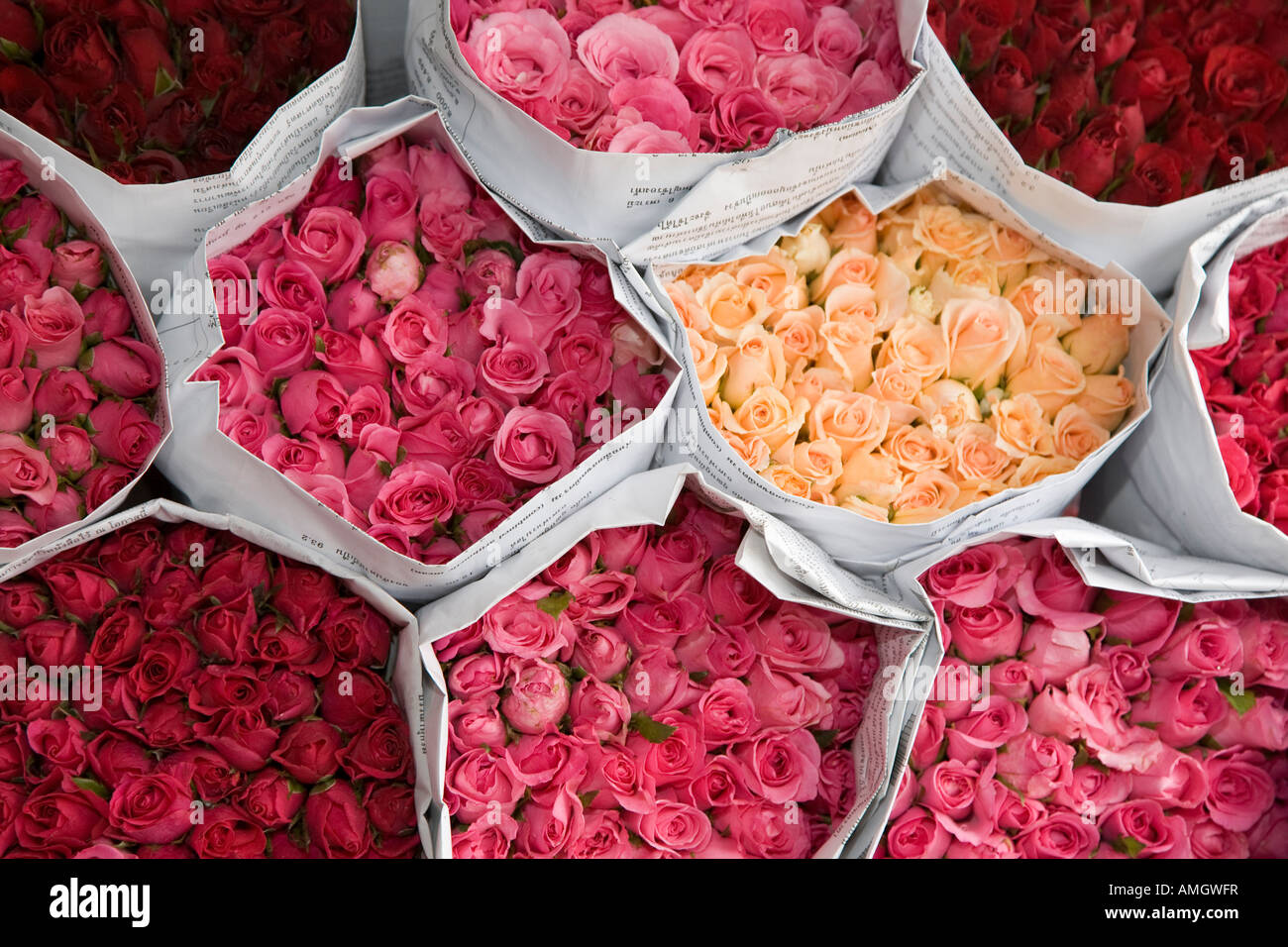 Flowers Bouquet at Ton Lamyai Chiang Mai's main flower market in ...