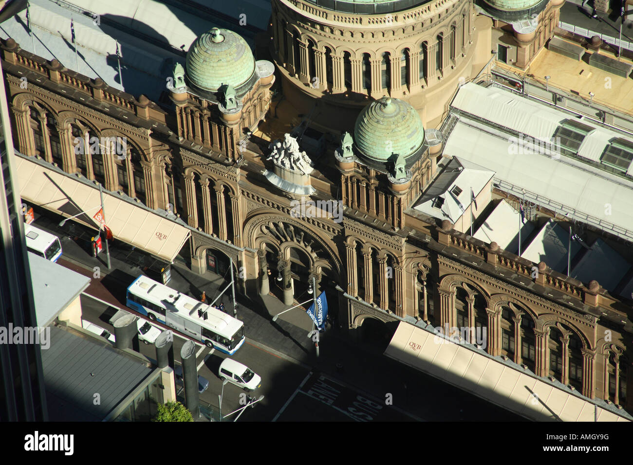 Aerial detail of the Queen Victoria Building George Street Sydney Australia Stock Photo