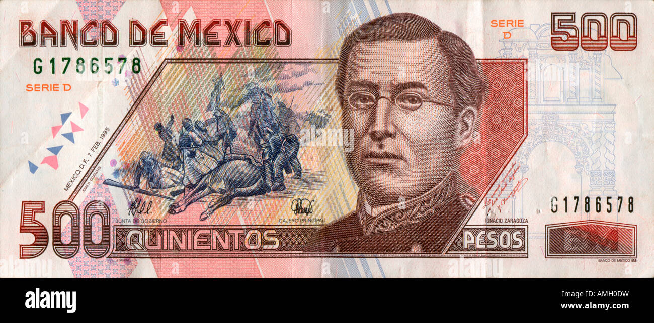 500 Mexican Pesos Bill