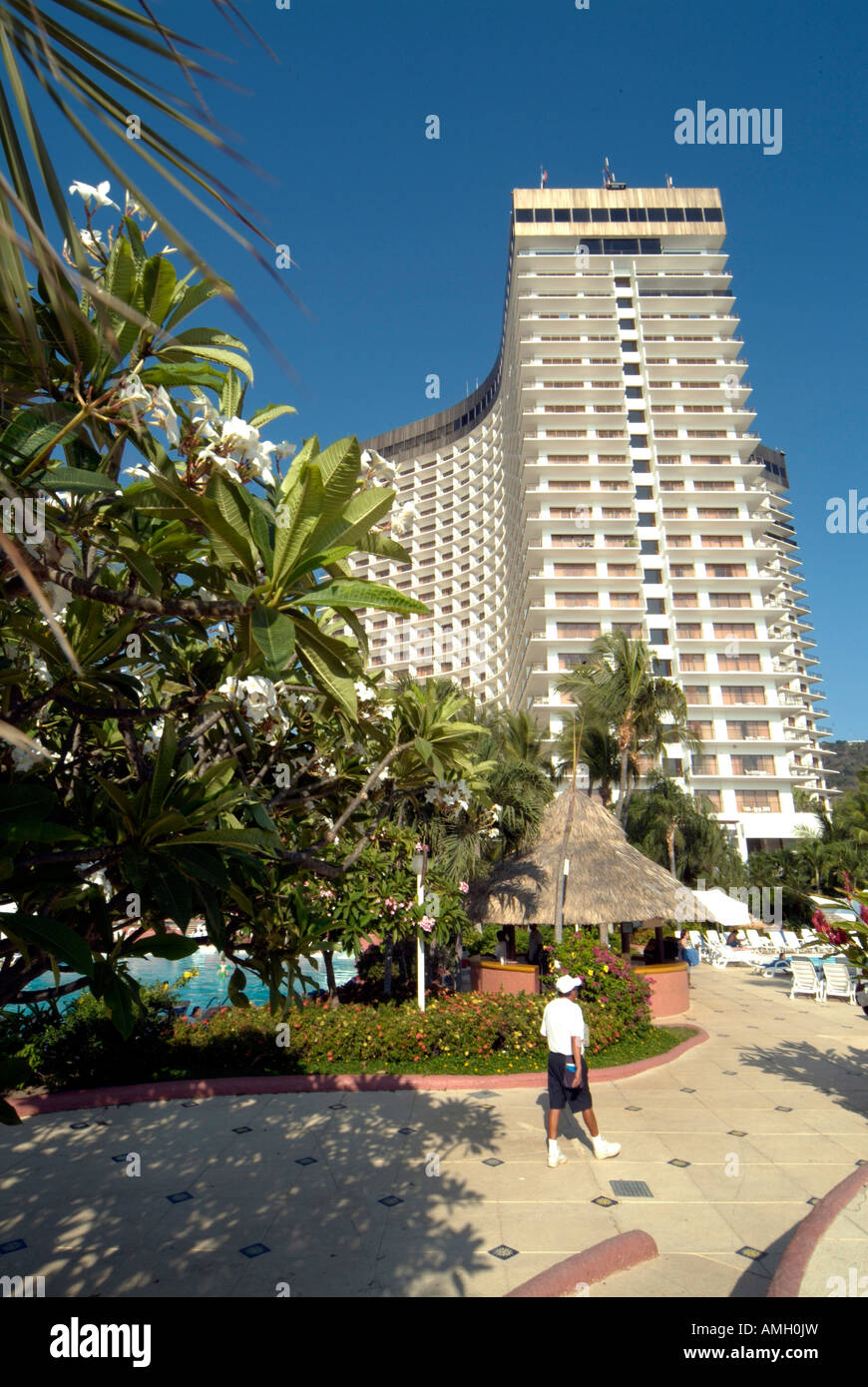 Mexico, Guerrero, Acapulco, Hyatt Hotel, Pool area. Stock Photo